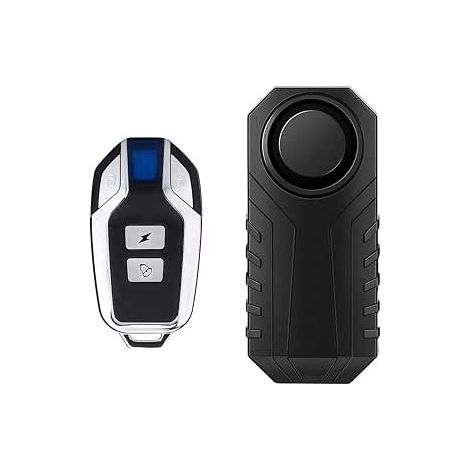 Verbesserte drahtlose Diebstahlalarmanlage mit Vibrationssensor – Wasserdicht, 113 dB, mit Fernbedienung – Geeignet für Fahrräder, Motorräder, Autos und Roller (1/5)