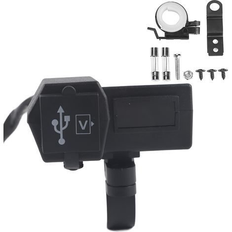 Chargeur Moto Universel Double USB avec Voltmètre Vert (1/5)