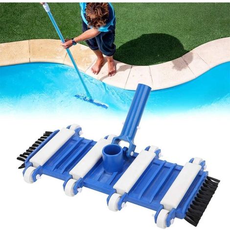 Poolsauger Kopf 35cm (14") mit Seitenbürsten & Rädern - Für die meisten Teleskopstangen geeignet - Entfernt Schmutz & Debris von Poolboden - Spa & Schwimmbad Reinigung