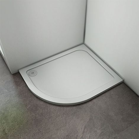 1200x900x30mm Offset Quadrant Walk in Shower Enclosure Stone Tray Left Side