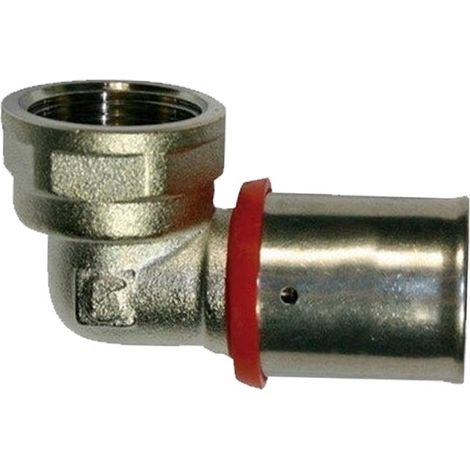 Codo hembra 3/4'' para Tubo multicapa 32 mm, uso con maquina prensadora, gris