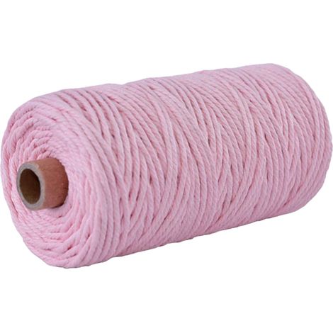 Cordon en coton de 3 mm, cordon coloré, corde beige torsadée pour loisirs créatifs, macramé, bricolage, textile pour la maison, mariage, décoration, 110 yards (90,6 m) (1/5)