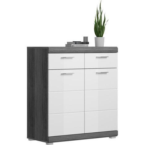 Buffet SCOTT – Blanco brillante – 2 puertas, 2 cajones – Para colocar