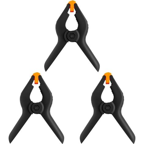 Lot de 3 pinces à ressort de 8,9 cm pour toile de fond, petites pinces à ressort en plastique robustes pour travaux manuels, bricolage, support de toile de fond, travail du bois, photographie, studios (1/5)