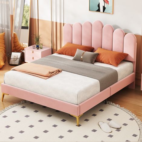 Letto matrimoniale imbottito 140x200 con testiera OKMYHOME (1/5)