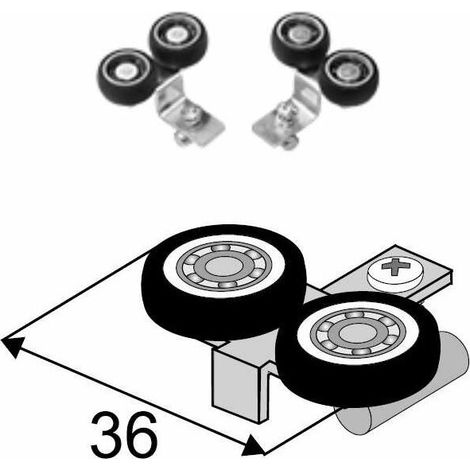 – Jeu de galets supérieurs 10mm pour porte coulissante en verre – Configuration symétrique gauche et droite – Installation rapide et fluide