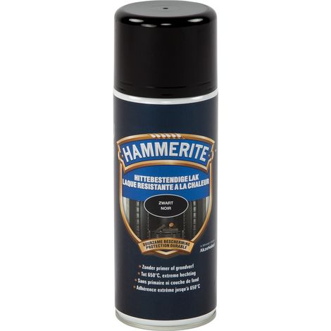 Hammerite – Peinture haute température pour métal en aérosol noir mat – 400 ml – Jusqu’à 650 °C (1/2)