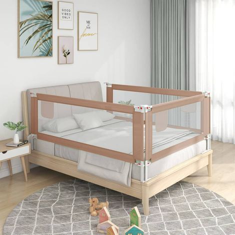 Barrière de sécurité de lit d'enfant，Barrière anti-chute pour lit，Garde-corps pour lit Taupe 150x25 cm Tissu XZZZ864537 (1/5)