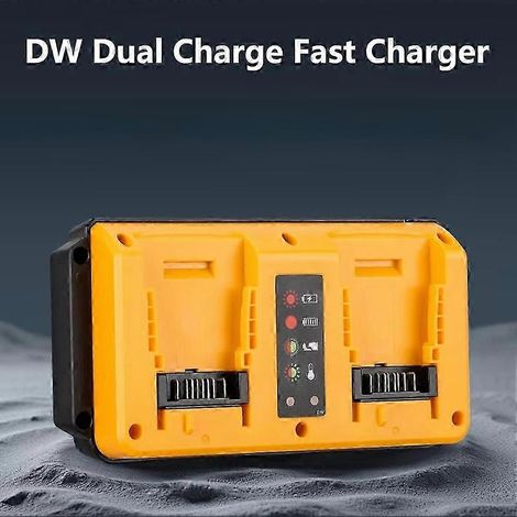 Chargeur rapide à double port avec prise américaine compatible avec les modèles de batteries rechargeables au lithium 18V-20V DCB207, DCB206, DCB204 et DCB203. (1/5)