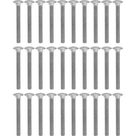 Boulons DIN603 M8x80 A2 inoxydable, vis tête ronde carrée, filetage grossier M8x1.25, lot de 30 pièces (1/5)