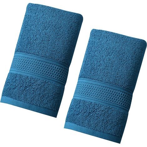Gants de toilette pour salle de bain - Ensemble hôtel - Serviettes visage ultra-absorbantes - Lot de 2 - 4080cm (Gris) (1/5)