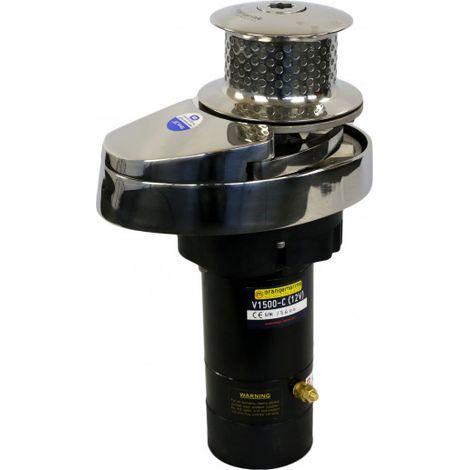 Guindeau électrique 1500w 12V - inox - 10mm DIN/ISO vertical avec poupée - ORANGEMARINE -