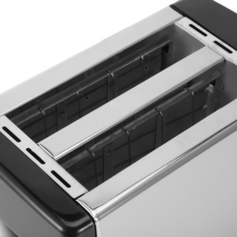 Grille-pain 2 Tranches 650-850W 6 Niveaux de Cuisson Machine Petit Déjeuner EU Plug 220-240V Noir (1/5)