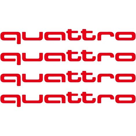(QUATTRO Rouge) Lot de 4 autocollants décoratifs pour poignées de porte de voiture, compatibles avec les modèles Audi QUATTRO, Sline, A4, B8, B6, B7, B9, A3, 8P, 8V, 8L, A6, C7, C6, C5 et A5.