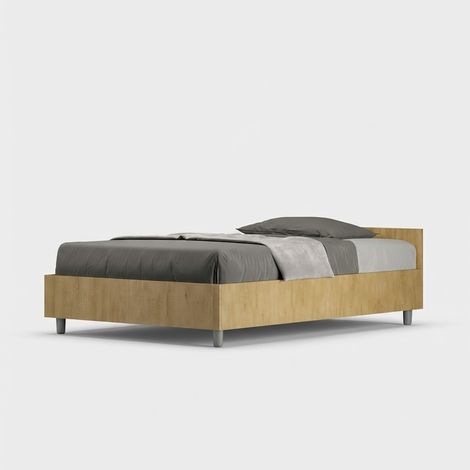 Moderner Polsterbett 120x190cm mit Bettkasten Nuamo - Natur (1/5)