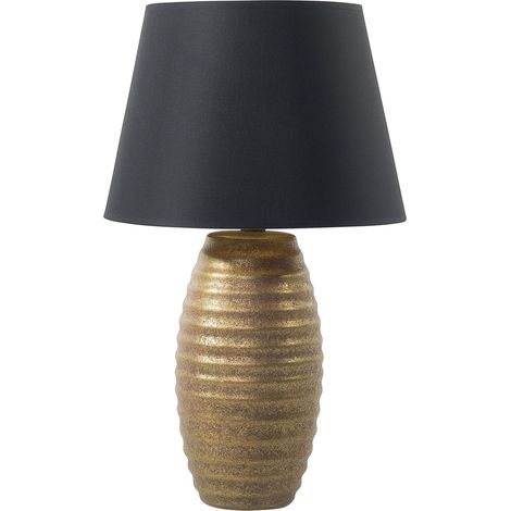 Tischlampe EBRO Porzellan Gold