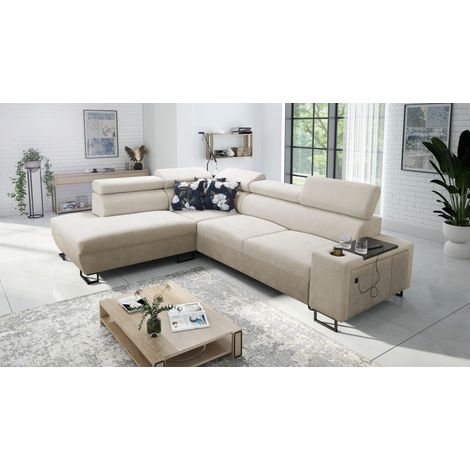 Modernes Luxus-Ecksofa mit Schlaffunktion MELODY VII Tauro/Freya Beige Links (1/5)