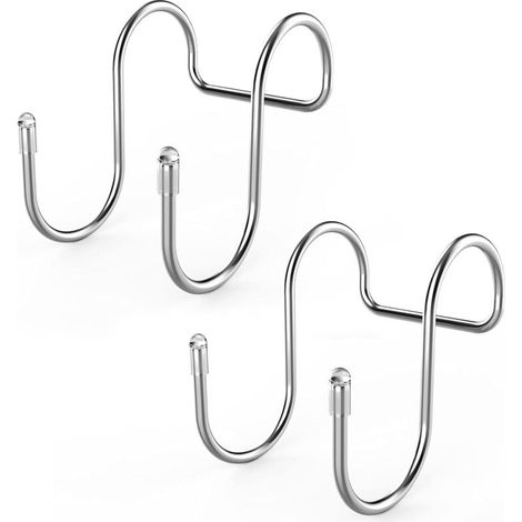 Lot de 2 crochets de porte de douche, crochets de serviette, crochets de raclette de douche, crochets d'armoire, crochets de porte pour salle de bain en verre sans cadre (1/5)