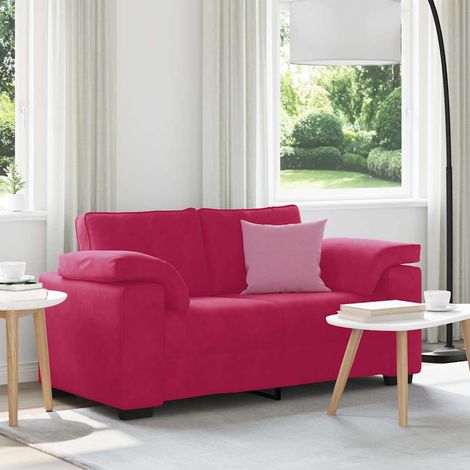 vidaXL Canapé deux places rouge bordeaux 160 x 77 x 82 cm velours (1/5)