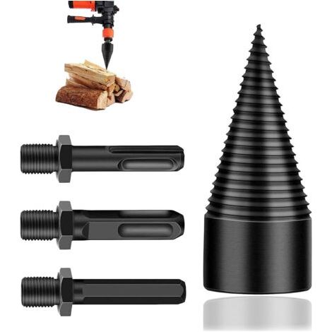 BARKBUSTERSFendeur de bûches, foret pour fendeur de bûches, poinçon à bois, foret, fendeur de bûches avec 3 tiges de forage pour fendre le bois, 32 mm (1/5)