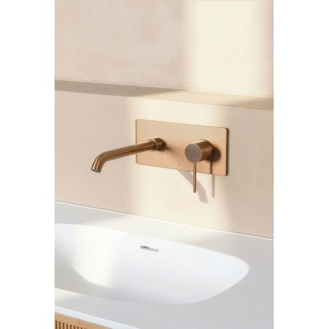 Mitigeur de lavabo encastré corps en inox ELLIOT cartouche céramique Ø35 BASS cuivre brossé (1/5)