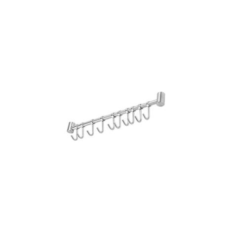 Toallero de cocina de acero inoxidable de 53 cm con 10 ganchos, color plata - Crezuo