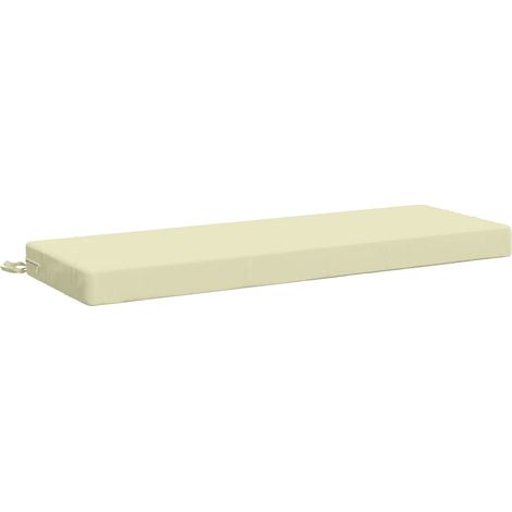 Cojín de banco SOEST 100% Poliéster Crema 100 x 40 x 8 cm vidaXL