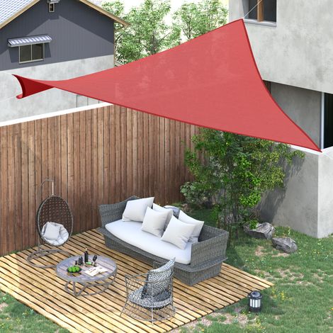Outsunny Rechteckiges Sonnensegel 4x6m, UV-Schutzgewebe aus 185 g/m² HDPE, für Garten, Terrasse, Patio, Pool, Balkon und Terrakotta-Ziegel