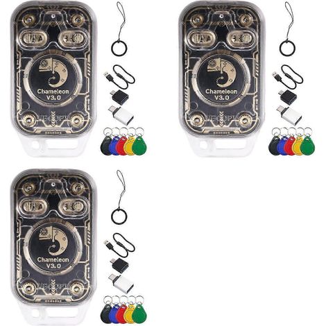 3x Chameleon V3.0 RFID Smart Chip Reader + 15xUID Keychain Smart Card Emulator 125K 13.56M ID IC Tag Copyer Writer-JXLGV (1/5)