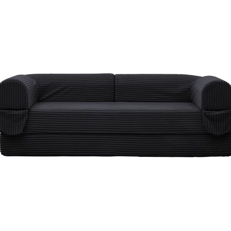 Canapé-lits 2 places en tissu velours côtelé doux, convertible en lit au sol, futon gain de place pour salon, appartement et chambre d’amis. (1/5)