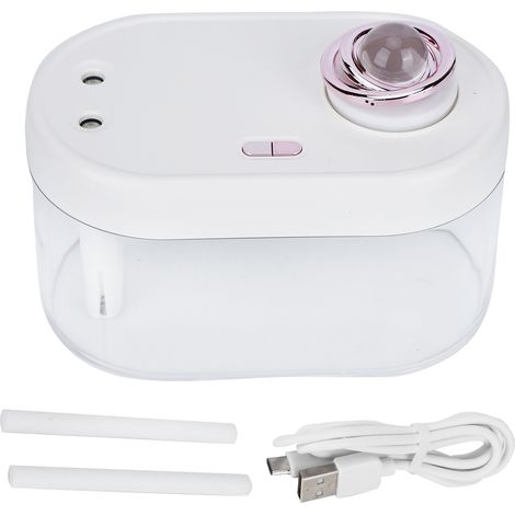 1L Humidificateur USB Bureau Double Pulvérisation avec Lumière Nocturne pour Maison Bureau Blanc (1/5)