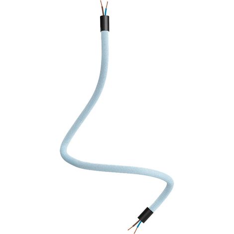 creative cables - Kit Creative Flex tubo flessibile rivestito in tessuto RM76 Blu carta da zucchero con terminali metallici - 60 cm, Nero