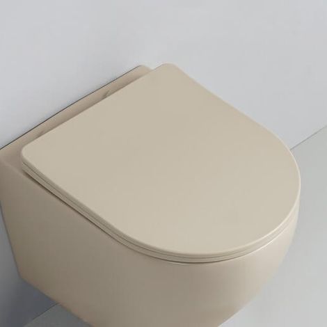 Abattant pour WC Design Suspendu Beige Mat type duroplastic - Cort