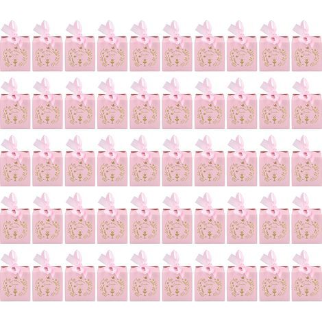 50 boîtes cadeaux décoratives en papier inoffensif. petites boîtes à bonbons pour fêtes. mariages. roses (1/4)