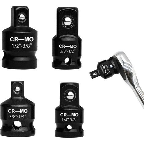1/2"-auf-3/8"-Adapterset, 4-teiliges Set: 3/8"-auf-1/2"-Adapter, 1/4"-auf-1/2"-Adapter, Bithalteradapter, 1/2"-auf-3/8"-Adapter für Drehmomentschlüssel (1/5)