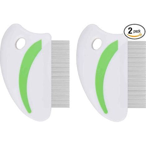 Lot de 2 Peignes Anti Puces pour Chats Chiens, Métal Animaux à Dents Fines Outil de Toilettage, Peignes de - MMCD-ZGL-05291 (1/5)