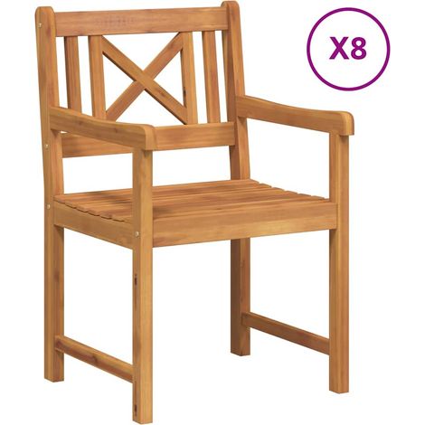 Maison Exclusive - Gartenstühle 8 pcs Natur Massives Akazienholz