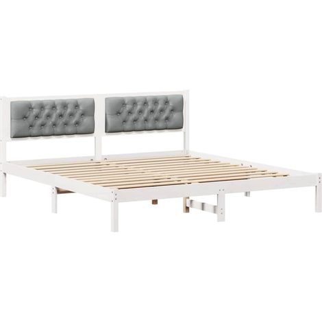 Maison Exclusive - Estructura de cama con cabecera Gris Claro 160 (1/5)