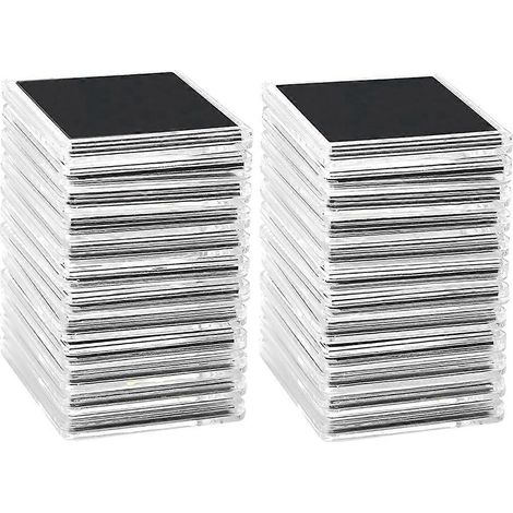 50 PCS Coin Capsules,with 5 Sizes Black Gaskets 20/25/30/35/40mm-Transparent&Black-