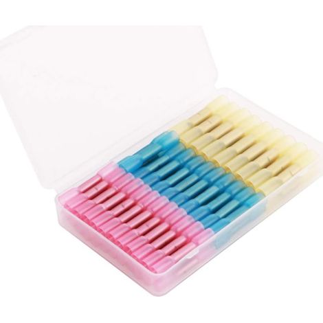 Connecteur Gaine Thermorétractable Cosses Electriques Souder Bornes Connecteurs Étanche Isolé 150PCS (1/4)