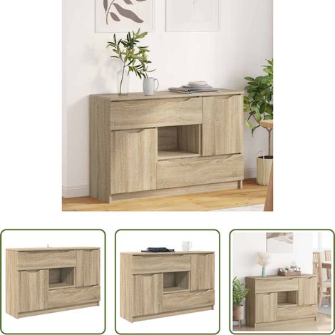 vidaXL Wohnzimmer - Sideboard Sonoma-Eiche 100 x 30 x 65,6 Holzwerkstoff (1/5)