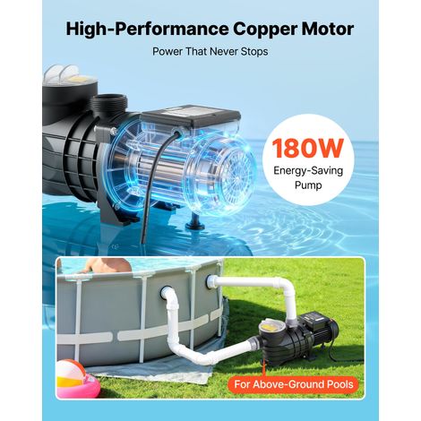 Pompe Piscine Hors Sol 180 W Pompe Filtration Piscine 10800 L/h