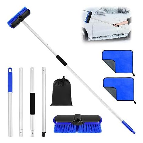 Telescopic Car Wash Brush, 153 cm Adjustable Washing Mop, Cleaning Brushes for Motorhome, Car Cleaning Brush for Motorhome, Caravan, Truck, Bus, Garden (1/5)