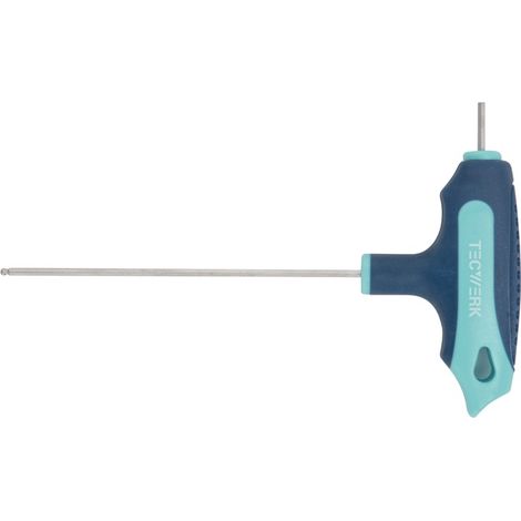 Clé mâle Torx m. poignée transversale SW 5mm Long. de lame 150mm m. entraînement latéral et rotule TECWERK (1/4)