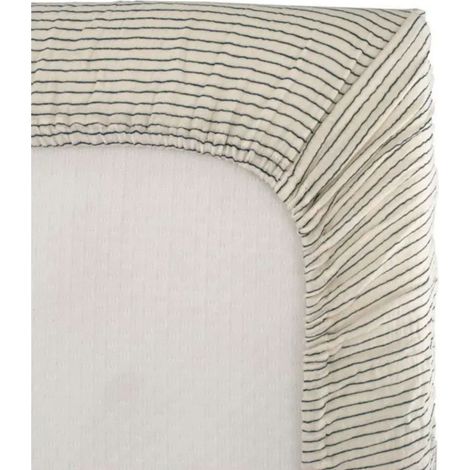 Drap housse bébé motif rayure Gris clair 70x140 cm
