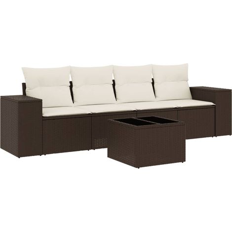 Maison Exclusive - Set comedor de jardín 5 piezas y cojines ratán (1/5)
