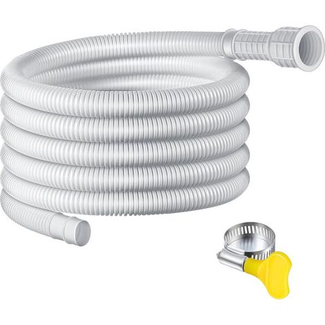 Manguera de escape del aire acondicionado, manguera de escape del deshumidificador, manguera de drenaje de agua, manguera de entrada, con abrazadera, blanca (1/5)
