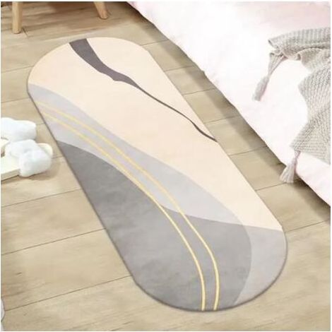 Tapis pour Chambre à Coucher 40x120cm OEMG 02 Tapis Imitation Cachemire Ovale TPR Descente de Lit Antidérapante (1/4)