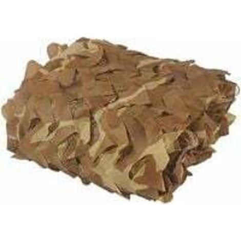 Filet de Camouflage Parfaits pour Chasse, Ombrage,Camouflage Décoration,Parasol,Terrasse Protection Solaire, Sable, 2x5m (1/4)
