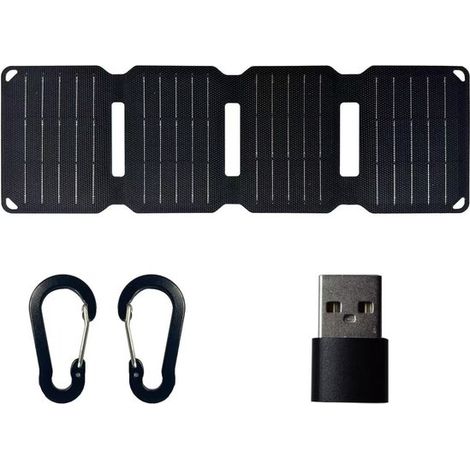 Faltbares Solarladegerät tragbares Solarladegerät mit 3-in-1-Datenkabel und Karabinerhaken wasserdichtes Solarpanel für Outdoor-Aktivitäten für (1/5)